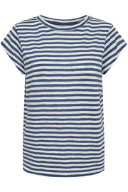 Ulla Stripe Tshirt | Navy White Stripe | T-Shirt fra Liberté