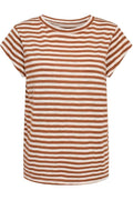 Ulla Stripe Tshirt | Braun Weiß Streifen | T-Shirt von Liberté