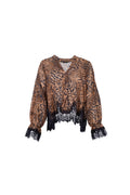 Salma Blouse 41354 | Brown Leopard | Black Colour