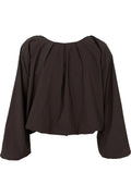 Davina Balloon Blouse 41329 | Coffee | Black Colour