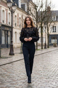 Floral Top | Black | Bluse fra Avery