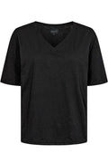 Ulla Ss Vneck Tshirt | Black | T-Shirt fra Liberté