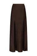 Vicky Heavy Sateen Skirt 159588 | Dark Brown | Neo Noir