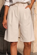 Pretty Tailored Bermuda Shorts | Cream – nedsat