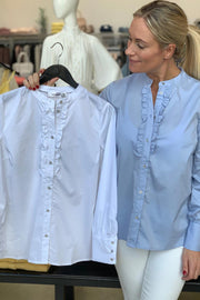 Pretoria Frill Shirt | White | Skjorte fra Cocouture