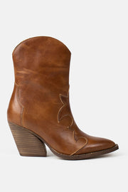 Remsy Boots | Cognac | Læder cowboystøvle fra Redesigned