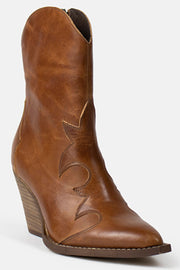 Remsy Boots | Cognac | Læder cowboystøvle fra Redesigned
