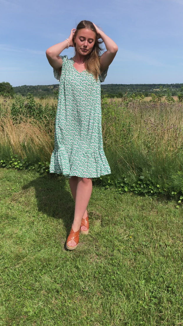 Sunrise Crop Ranya Dress | Green | Kjole fra Co'couture