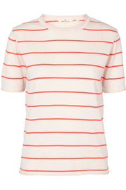 Soya Tee Stripe | Cayenne | T-shirt fra Basic Apparel