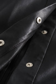 Long Shirt | Black | Skjortekjole i læder fra Depeche