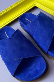 City Life Suede | Electric blue | Slippers fra Copenhagen Shoes