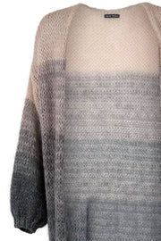 Fanny long knitted cardigan | Grey Grading | Lang cardigan fra Black Colour