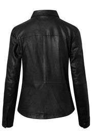 Shirt w/buttons | Black | Læder skjorte fra Depeche