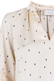 Willow Graphic Dot Blouse | Creme | Bluse fra Neo Noir