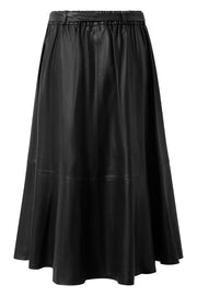 A Skirt w/ Belt | Black | Læder nederdel fra Depeche