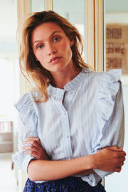 Hanni Shirt | Light Blue | Skjorte med striber fra Lollys Laundry