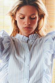 Hanni Shirt | Light Blue | Skjorte med striber fra Lollys Laundry