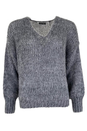 Simona Knitted Jumper | Grey | Bluse fra Black Colour