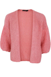 Casey Puff Sleeve Cardigan | Candy Coral | Strik fra Black Colour