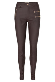 Aida Pant Cooper Gold | Chicory Coffee | Coatede bukser fra Freequent