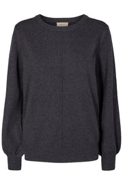 Claura Pullover | Charcoal Melange | Pullover fra Freequent