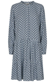 Adney LS Dress Mosaic | Navy Blazer | Kjole med print fra Freequent