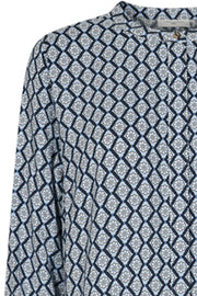 Adney LS Dress Mosaic | Navy Blazer | Kjole med print fra Freequent