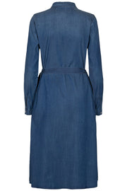 Fia Long Dress | Medium blue | Denim skjorte kjole fra Freequent