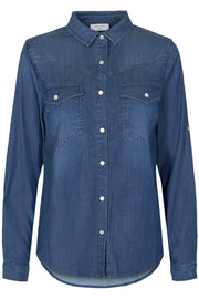 Fia Shirt | Medium Blue | Skjorte fra Freequent