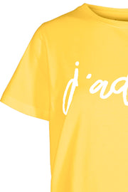 Comma Tee | Cream gold | T-shirt med skrift fra Freequent