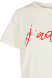 Comma Tee | Offwhite | T-shirt med skrift fra Freequent