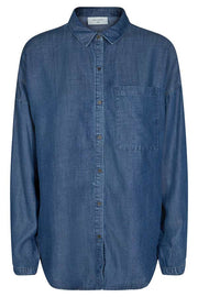 Wayne Shirt | Medium Blue Denim | Denim Skjorte fra Freequent