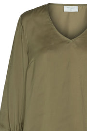 Nicco Balloon blouse | Army | Bluse fra Freequent
