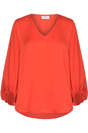 Nicco Balloon blouse | Rød | Bluse fra Freequent