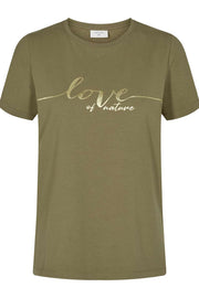 Fenja tee love sustainable | Burnt olive | T-shirt fra Freequent