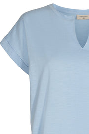 Viva-V-SS-Pocket-Color | Chambray Blue  | T-Shirt fra Freequent