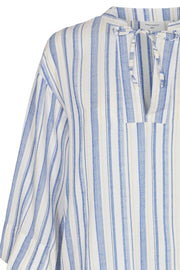 Nina shirt stripe | Blå & Hvid | Stribet storskjorte fra Freequent