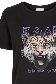 Foxy Tee | Black | T-shirt med leopard fra Freequent
