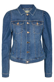 Rock Jacket Puff | Medium Blue | Denim jakke fra Freequent