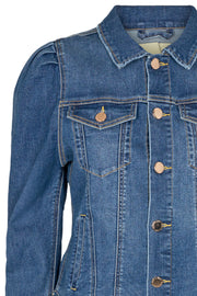 Rock Jacket Puff | Medium Blue | Denim jakke fra Freequent