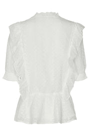 Pima Bl Flounce | Offwhite | Bluse fra Freequent
