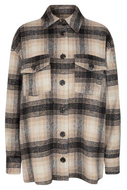 Edith Shirt Jacket | Black Mix | Skjorte jakke med tern fra Freequent