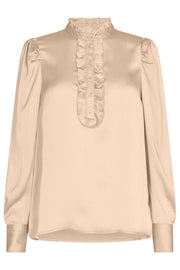 April Shirt Dobby | Macadamia | Skjorte med flæser fra Freequent