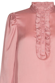April Shirt Dobby | Silver Pink | Skjorte med flæser fra Freequent