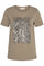 Nola Tee Zebra | Desert Taupe | T-shirt med tryk fra Freequent