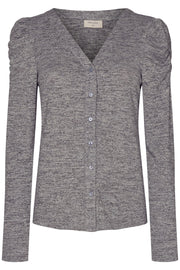 Livana Cardigan | Med. Grey Melange | Cardigan fra Freequent