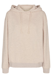 Relaxed Pu Hoodie | Silver Mink Melange | Hoodie fra Freequent