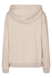 Relaxed Pu Hoodie | Silver Mink Melange | Hoodie fra Freequent