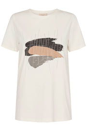 Nola Tee Paint | Offwhite | T-shirt fra Freequent