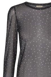Babara Long Sleeve | Black Dot Mix | Bluse fra Freequent
